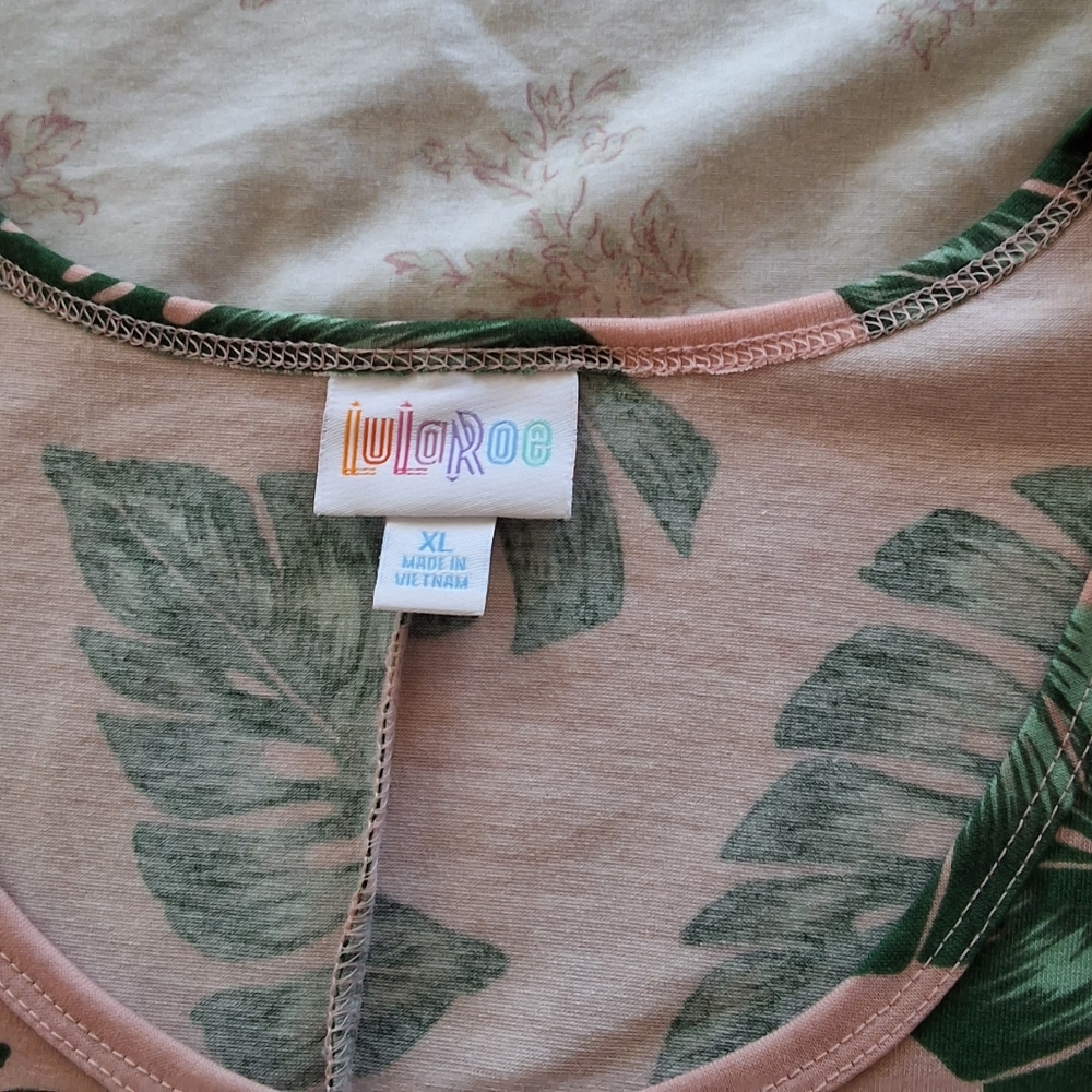 LuLaRoe Long Dress Multicolor Palm Leaves Sleeveles Size XL - Picture 7 of 8